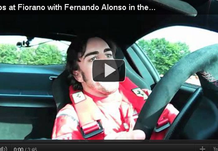 O Fernando Alonso οδηγεί στο video μία Ferrari F10 Tribute Edition 599 GTO.